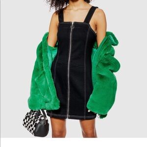Topshop Denim Zip Up Dress